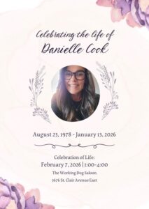 Danielle Cook, Toronto, Canada Obituary, Death